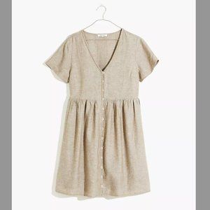 Madewell Linen Alexandra Button-Front Mini Dress XXS
